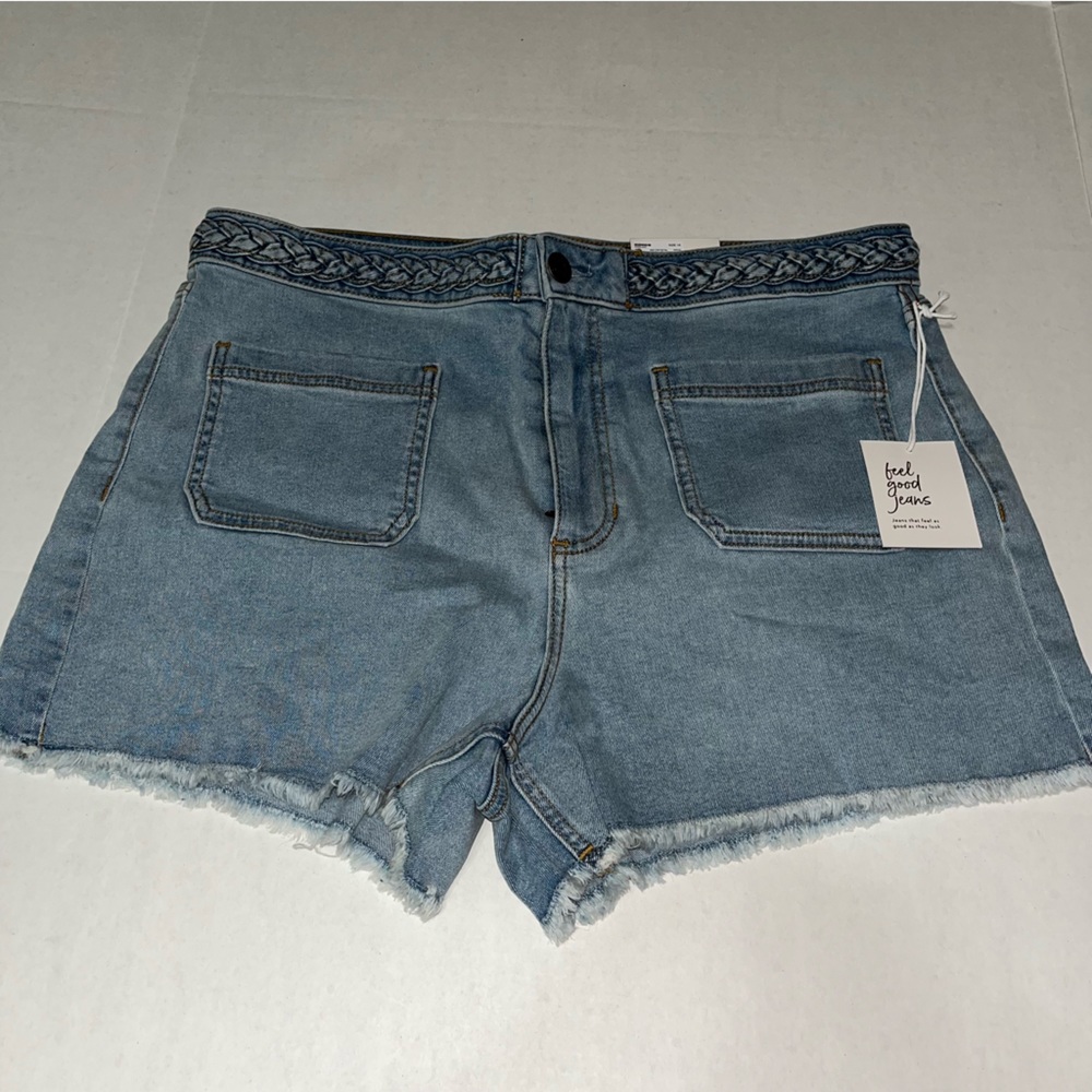 LC Lauren‎ Conrad Braided Waist High Rise Jean Cutoff Shorts